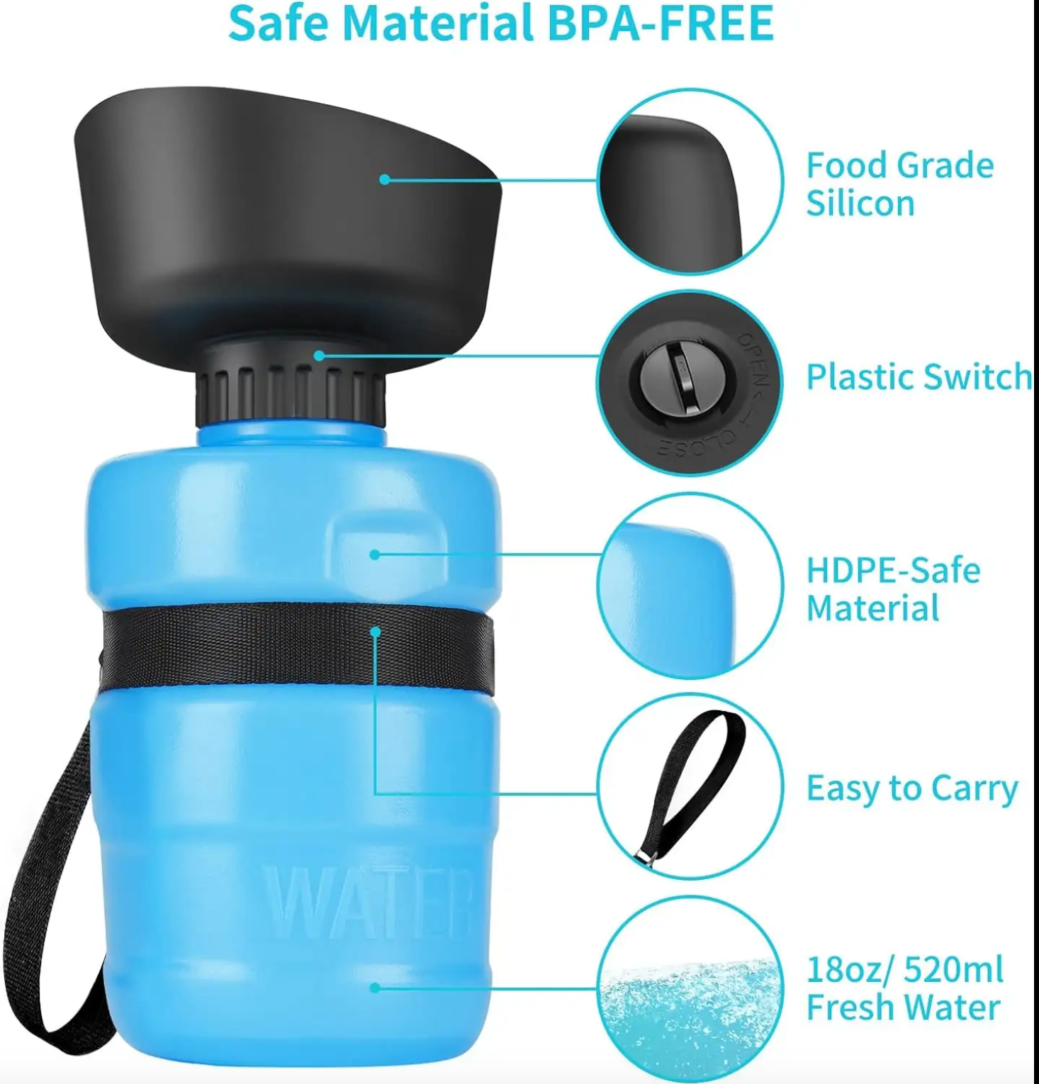 Portable Foldable Dog Water Bottle - Kimbowny Petstore
