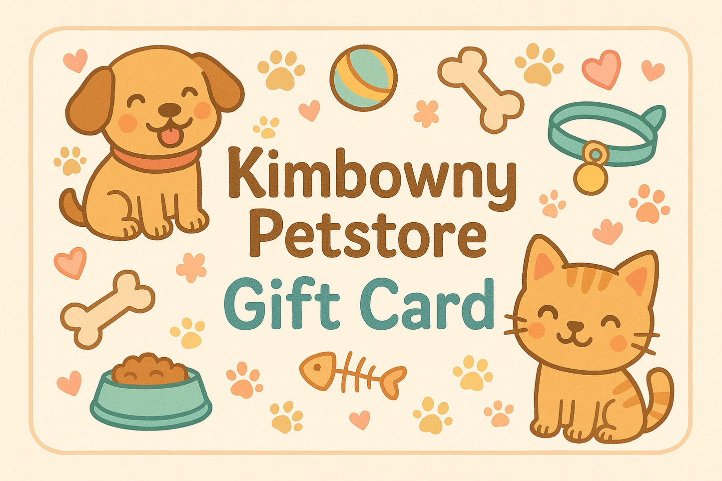kimbowny gift card do not put code or date expiration make it cute and align withour brand