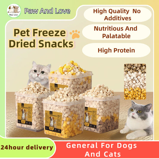 Pet treats Freeze Dried Meat Pure Chicken Cats food Snacks Treats Family bucket 500g - Kimbowny Petstore