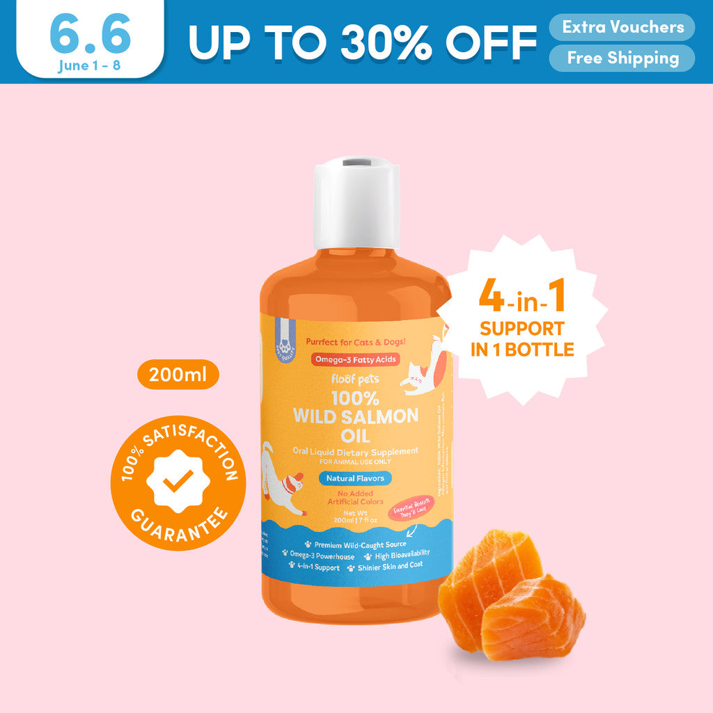 Floof Pets 100% Wild Salmon Oil 200ml for Dogs & Cats | Rich in Omega-3, EPA Fatty Acids & DHA - Kimbowny Petstore