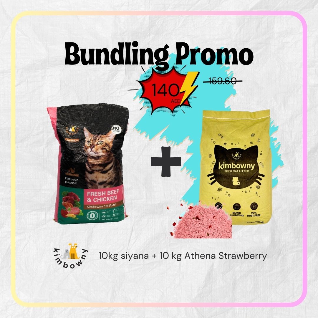 10kg Siyana Fresh Beef &amp; Chicken Cat Food + 10kg Athena Strawberry Tofu Cat Litter