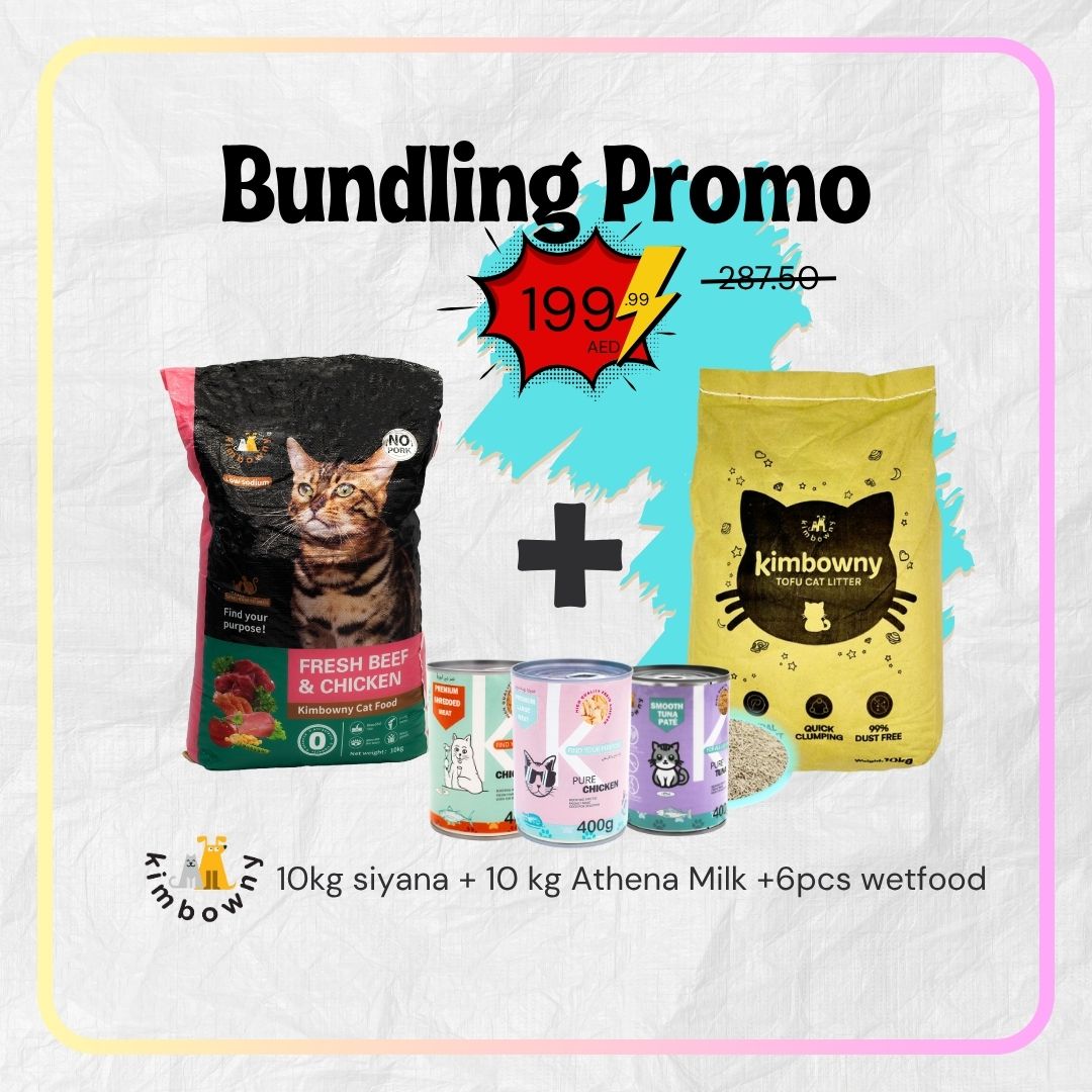 10kg Siyana Fresh Beef & Chicken Cat Food, 10kg Athena Milk Tofu Cat Litter
