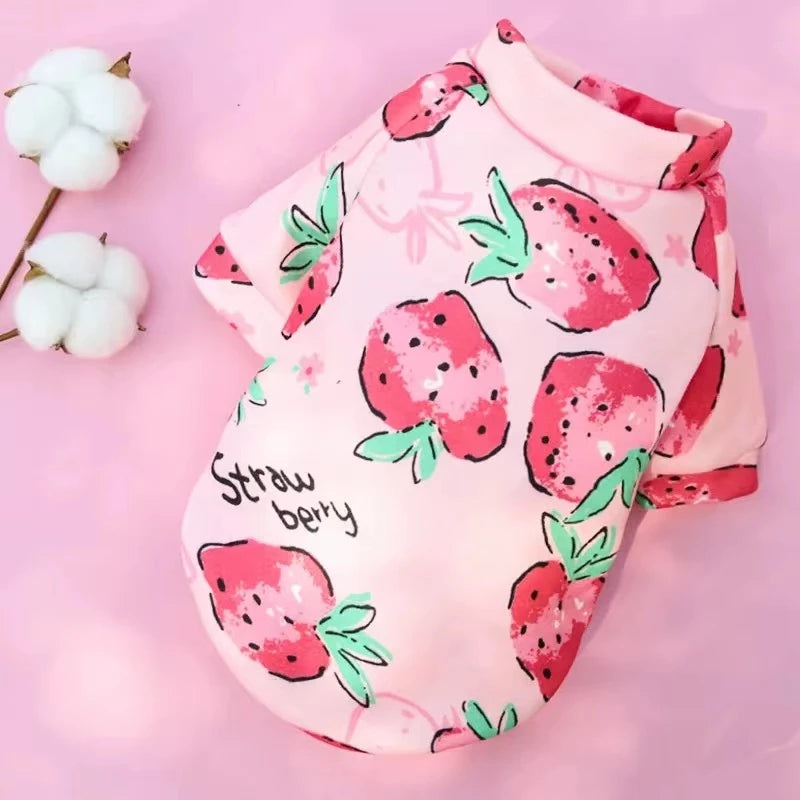 Cartoon Pet Clothes Dog Puppy Clothes Plus Fleece Sweater Dog Shirt Cat Pullover Autumn and Winter