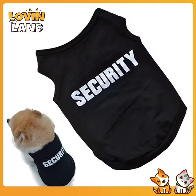 Security Dog Clothes Pet Puppy Vest Small Dogs Coats Teddy Clothes French Bulldogs Shirt Black SIZE MEDIUM