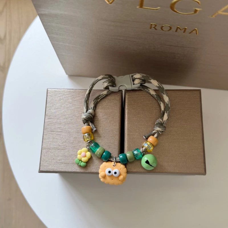 Colorful Adjustable Pet Collar with Bell Woven Dog Necklace Contrast Color Puppy Cat Collar Pet Accessories - Kimbowny Petstore