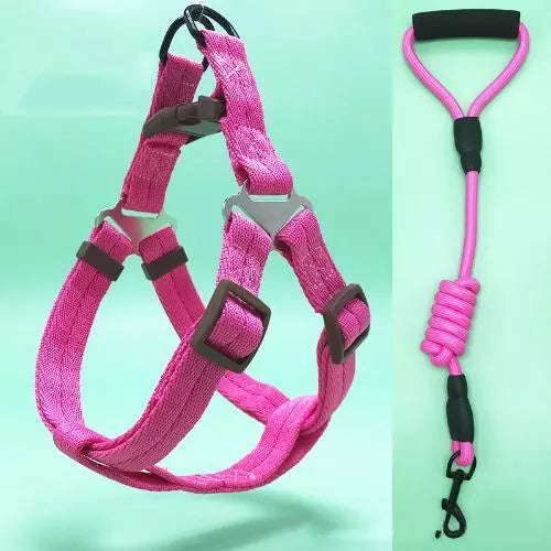 Pet Leash Dog Harness & Denim Leash for Small/Medium/Large Dogs Pet Adjustable Leash Belt Traction