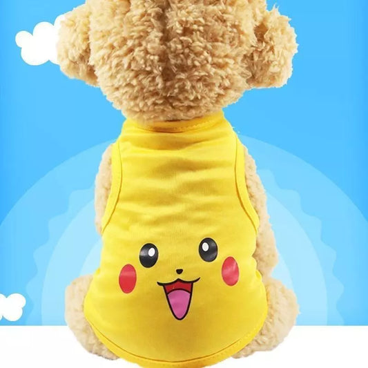 Pet Vest Cartoon Puppy Dog Clothes Small Dog Pet T-shirt Thin Breathable for Spring and Summer - Kimbowny Petstore
