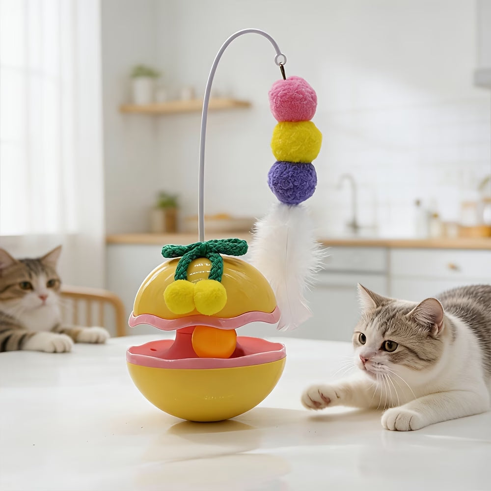 Pet Toys, Cat Toys, a Self-Entertaining Device for Cats, And a Wobbling Toy to Amuse Them, Without Battery Artificial Feather Design